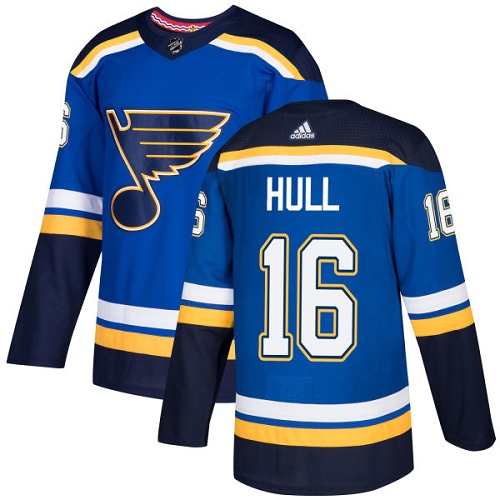 Adidas Men St.Louis Blues 16 Brett Hull Blue Home Authentic Stitched NHL Jersey